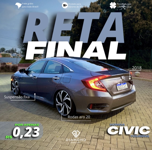 HONDA CIVIC TOURING 2018 OU 120 MIL NO PIX